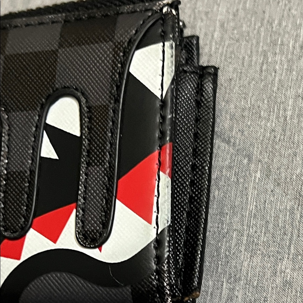 Sprayground Black Wallet with Red & White Shark Bite Graphic - Picture 7 of 8